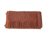 Ausla Carving Cutter Bag, Organisateur de Stockage 10 Emplacements, Pochette Rouleau Portative Anti-Usure en Cuir PU avec Bandeoulière pour Charpentier