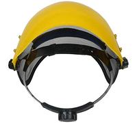 Ausla Casque de sécurité pour Tronçonneuse, Visière en d'acier ABS, Casque de Protection Réglable 28 X 30 Cm pour Travaux Forestiers avec écran Facial Complet pour Jardiniers, Bûcherons, (Yellow)