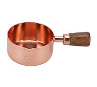 Ausla Casserole en Acier Inoxydable or Rose, Pot à Condiments avec Manche en Bois 1 Tasse, Becs Verseurs, pour Assaisonnements, Sauces, Apéritifs dans la Cuisine à Domicile, Restaurant, Pique-nique