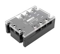 Ausla Contrôleur de Relais à Semi-conducteurs SSR triphasé Relais à Semi-conducteurs en Aluminium ABS JGX3 4860Z 40 à 480VAC 60A Commutation Silencieuse Dissipation Thermique Rapide pour équipement
