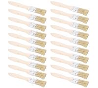 Ausla Ensemble de Pinceaux à Peinture, Pinceaux à Manche en Bois Artificiel pour Peinture Murale et Grillades, Conception Ergonomique avec Largeur de Tête de 1 Pouce, 20 Pièces