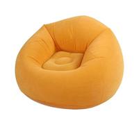 Ausla Fauteuil Poire Gonflable floqué, canapé Simple, Chaise de Camping pour Salon, Chambre à Coucher, Bureau, Voyage 40x40x23 Pouces (Jaune Vif)