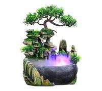 Ausla Fontaine de Table LED Brumisateur Résine | Ambiance zen intérieur, Éclairage LED intégré, Effet brume relaxant, Maison/bureau/décoration, 20x20x13cm, 220V