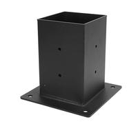 Ausla Kit de Support de Pergola Support d'angle galvanisé à 3 Voies Robuste pour Bois de 4x4 Enduit de Poudre Kit de Base de Poteau soudé Noir pour Pergola de Terrasse de Tonnelle (Droit)