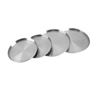 Ausla Lot de 4 Couvercles de Cuisinière en Acier Inoxydable Poli Miroir pour Brûleur électrique, 2 Tailles 8,3 et 6,7 Pouces pour la Protection de l'espace du Comptoir de Cuisine et les Cuisiniers à