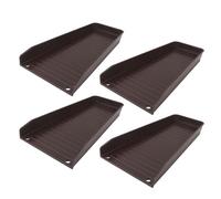 Ausla Lot de 4 Rallonges de Gouttière en Plastique avec Clous de Fixation et Plateaux de Drainage Inclinés pour Aider à éloigner l'eau pour la Cour des Fondations de la Maison (Brown)
