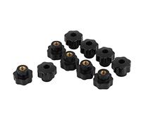 Ausla Poignée de Bouton en Plastique Universelle de Forme Ronde M6 * 25 10 Pièces Pièce de Rechange de Machine-outil Noire avec Surface Polie à Prise Confortable pour la Réparation d'atelier de
