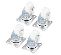 Ausla Roulettes à Roulettes Blanches de 1 Pouce, de Meubles Pivotantes en Polypropylène, 10 Kg par Charge, Support plaqué Zinc Silencieux à Rotation à 360 ° pour Chaises, Bureaux, Chariots, Bagages