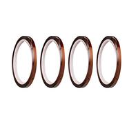 Ausla Ruban Thermique en Polyimide, Ruban de Presse à Chaud Résistant aux Hautes Températures, 0,5 Cm X 108 Pieds 4 Rouleaux, Forte Adhérence, Retrait Propre, pour Tissu de Sublimation et électronique