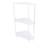 Ausla Table d'appoint d'angle Triangulaire en Acrylique à 3 Niveaux, Table 'appoint Transparente de 25,6 Pouces de Haut avec Rangement Peu Encombrant, Bords Arrondis et 5 Pieds pour Salon,