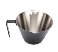 Ausla Tasse à Mesurer en Acier Inoxydable pour café, Pichet à Lait pour Expresso, 110ml, Double Bec, échelle Graduée en Ml, Bec Large en Forme de V, pour Machine à café (BLACK)