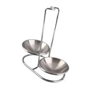 Ausla Vertical Soup Ladle Holder, Stainless Steel Plate (Silver with 2 | Support vertical de repos de cuillère, organisateur de comptoir de marmite, louche à saisir plus rapidement, support