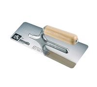 AUSONIA 42173 Taloche Truelle à Plâtre Taloche de Lissage Platoir Lisse De Finition pour Travaux de Maçonnerie avec Lame en Acier Inoxydable cm 27x11 a Bords arrondis et Manche Bois