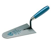 AUSONIA Truelle Italienne de Maçon de 19 Cm à Pointe Ronde étroite avec poignee en Bois truelles de Finition truelle de maçonnerie pour Le Mortar Manche en Bois Truelle soudée à Bout Rond