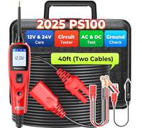 Autel® PowerScan PS100 Testeur Circuit Automobile, 12V-24V Écran LCD Sonde de Circuit, Détecteur Court Circuit, Multimètre Numérique, Test Résistance Relais&Diode, Vérification Mise à Terre,Câble 12M