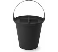 Authentics Seau H2O avec couvercle, Rangement, Poubelle, PP, Acier, Noir, 1094299