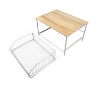 Autilyshop Chariot à micro-ondes blanc avec fond extractible - Support de cuisine à roulettes verrouillables pour petits espaces - Bureau et salon - Cadre en MDF 14 et 5 (blanc)