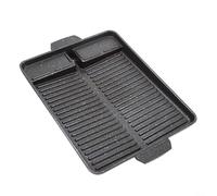 Autilyshop Plaque de barbecue portable en fonte réversible et nervurée sans revêtement pour cuisine intérieure et extérieure pour cuisinière à gaz, four à induction, feu ouvert, camping Re
