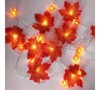 Auting Guirlande Automne 3M 20LED À Piles Décoration Automne Noël | Motifs saisonniers pour Thanksgiving et Halloween, créent une ambiance chaleureuse lors des fêtes familiales