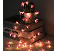 Auting Guirlande Fleurs Cerisier LED 4M 40 LED Rose À Piles Minuterie | Apporte une touche élégante aux mariages et célébrations, adaptée aux chambres, jardins et décorations saisonnières