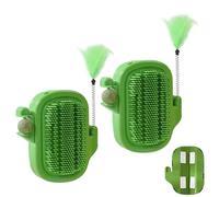 Auto-brosse de toilettage pour chat avec boule d'à chat et accessoires de | Lot de 2 grattoirs faciaux pour félin Brosse à Fixer au Coin de Meuble pour la Perte de Poils et le Grattage