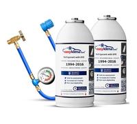auto easy klima EasyKlima AC Starter Kit with Extra Gas - Air Conditioning Gas, Hose with Pressure Gauge - Simple, Quick Air