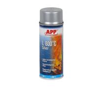 APP L 800°C Bombe peinture haute température argentée mate | Résistant à des températures jusqu'à 800°C | Argentée mate | 400 ml-l'emballage de l'article peut varier