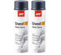 AUTO-PLAST PRODUKT APP Epoxy Grund Spray | Apprêt époxy en bombe | Primaire antirouille metal, aluminium, acier | Apprêt antirouille - protection contre la corrosion | Gris foncé | 500 ml (Lot de 2)
