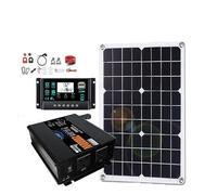 Auto Power Inverter Convertisseur Ensemble Complet De Système Solaire 20000W 500W Panneau 100A Onduleur (2 Prises) 12V/24V 110V/220V pour Maison Et Camping