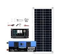 Auto Power Inverter Convertisseur Kit Complet Système Solaire Hors Réseau 8000W Contrôleur 100A Panneau 200W pour Maison/Camping Sauvegarde Onduleur Dual12V/24V À 110V/220V
