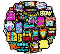 Autocollant 100 Pcs Neon Phrase Citation Stickers, Motivation Positive Inspirants Autocollant, Waterproof Vinyle Stickers pour Pc Ordinateur Portable Scrapbooking Bouteille Téléphone Journal Skate etc