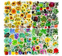 Autocollant 200 Pcs Fleurs et Verdure Stickers Imperméable Vinyle Aesthetic Autocollant Pour Scrapbooking Mug Valise Téléphones Ordinateur Portable Trottinette Boards Frigo Calendriers Livre Cartes