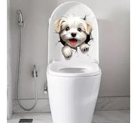 Autocollant 3D animal amusant chat chien écureuil imperméable décoration toilette abattant salle de bain