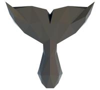 Autocollant 3D en forme de nageoires de baleine, noir, 60 x 60 cm