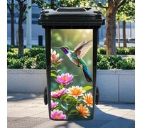 Autocollant 3D Fleur, Oiseau Poubelle Imperméable PVC Autocollant Poubelle Extérieur Affiche Autocollant Détachable Taille 4 50*100cm,31*70cm,37*82cm,40*100cmPolychlorures de vinyle