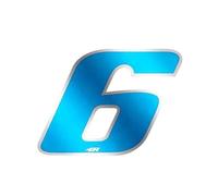 Autocollant - 4r Quattroerre.It - Numéro 6 - Bleu Chrome - 100 X 130 Mm - Moto