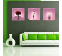 Autocollant à effet 3D, bouquet de roses rouges, 40 x 120 cm