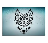 Autocollant A4 grande taille loup wolf motard tuning sticker biker voiture r2
