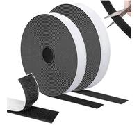 Autocollant adhésif double face extra stark, bande crochet et boucle noir, idéal pour cadre, fenêtre, moustiquaire et bricolage, 1