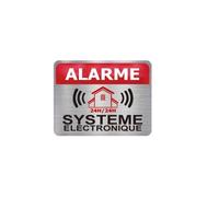 Autocollant alarme système électronique logo 771-2 imitation INOX lot de 12 stickers -2 - Taille : 17 cm
