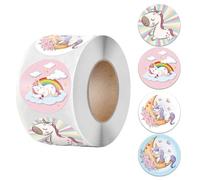 Autocollant Animal En Rouleau, 500 Pièces, Motif Licorne Mignon Pour Filles, Étiquette De Scellage, Motivation, Encouragement, Récompense Pour Enfant