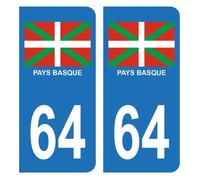 Autocollant - Auto - Plaque d'immatriculation - 2 Stickers - Dimensions 10x4.5 cm - Bleu