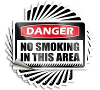 Autocollant avec inscription « Beer Decor » facile à appliquer | Danger No Smoking in This Area Bookish Bumper Peel and Stick (8 x 12 cm)
