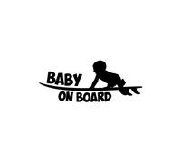 Autocollant bébé à bord planche de surf stickers adhésif - Taille : 12 cm