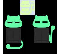 Autocollant chat phosphorescent pour chambre d'enfant, décoration murale, dessin animé, pour téléphone, voiture, salle de bain, toilettes~00575