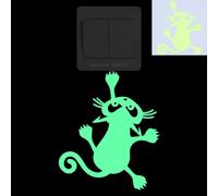 Autocollant chat phosphorescent pour chambre d'enfant, décoration murale, dessin animé, pour téléphone, voiture, salle de bain, toilettes~00571