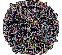 Autocollant Chien 56 Pièces Stickers Chiens Neon Kawaii, Autocollant Vinyle Imperméable, Stickers pour Scrapbooking, Journaling, Ordinateur Portable, Gourde, Skateboard, Macbook, Valise, Cahier, etc