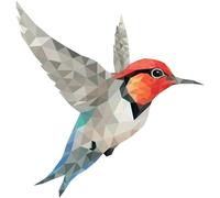 Autocollant colibri en origami 100 x 95 cm