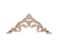 Autocollant d'angle de sculpture sur bois 10/15/20cm, 1 pièce, cadre appliqué en bois non peint sculpté, meubles de maison, décoration de porte(10cm)