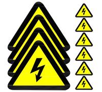 Autocollant D'avertissement de Chocs Électriques Papier, Jaune, Lot de 15 | Signalisation Triangulaire, Adhérence Forte et Couleur Solide, pour Tableaux de Commande, Zones de Maintenance